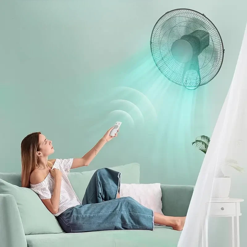 App-Controlled 1400W Portable Wall Fan - Sleek Metal Design