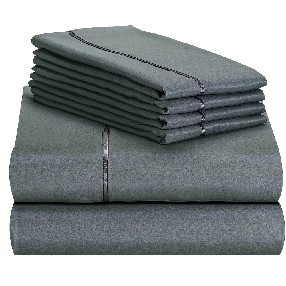 Luxury 4/6pcs Fitted Sheet Set - Soft, Stain Resistant Bedding