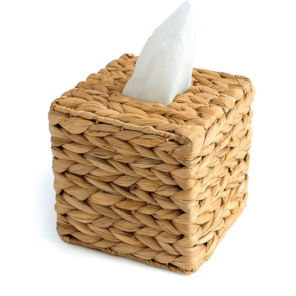 Boho Chic Rattan Tissue Holder - Rustic Decorative Storage Box