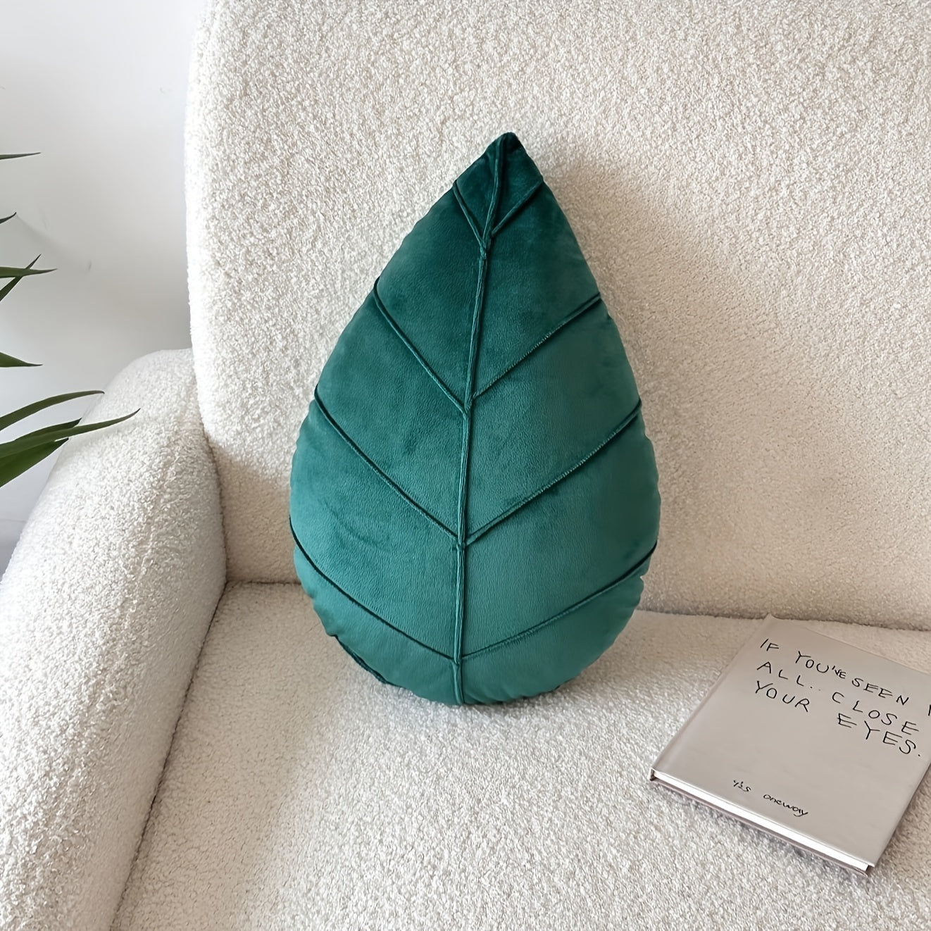 Leaf Shaped Throw Pillow - Tropical Sofa Cushion for Home Decor