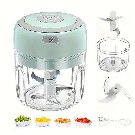 USB Portable Mini Garlic Chopper – 250ml Electric Cordless Food Grinder