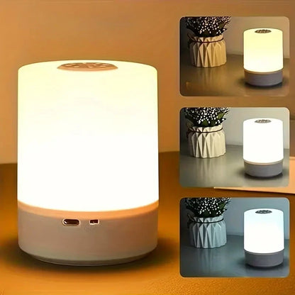 Adjustable LED Bedside Lamp - USB Rechargeable, Touch Control