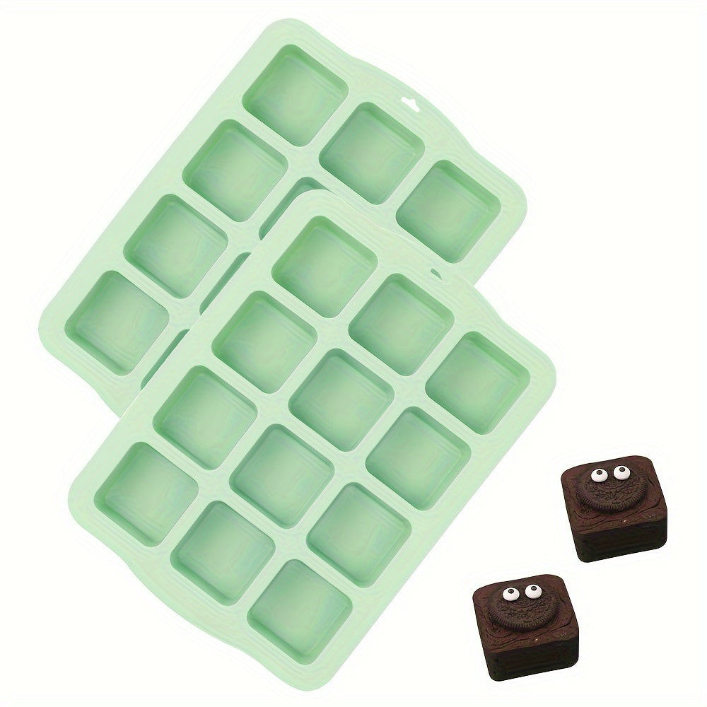 Silicone Brownie Pan Set - 12-Cavity Non-Stick Baking Molds