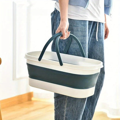 Foldable Portable Mop Bucket with Wheels - Versatile Laundry Basket