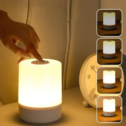 Adjustable LED Bedside Lamp - USB Rechargeable, Touch Control