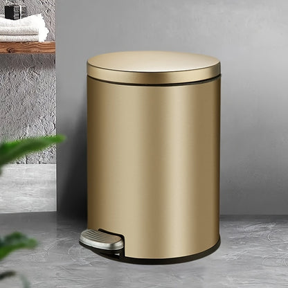 Stainless Steel Quiet-Close Trash Can - 1.59gal Rectangular Bin