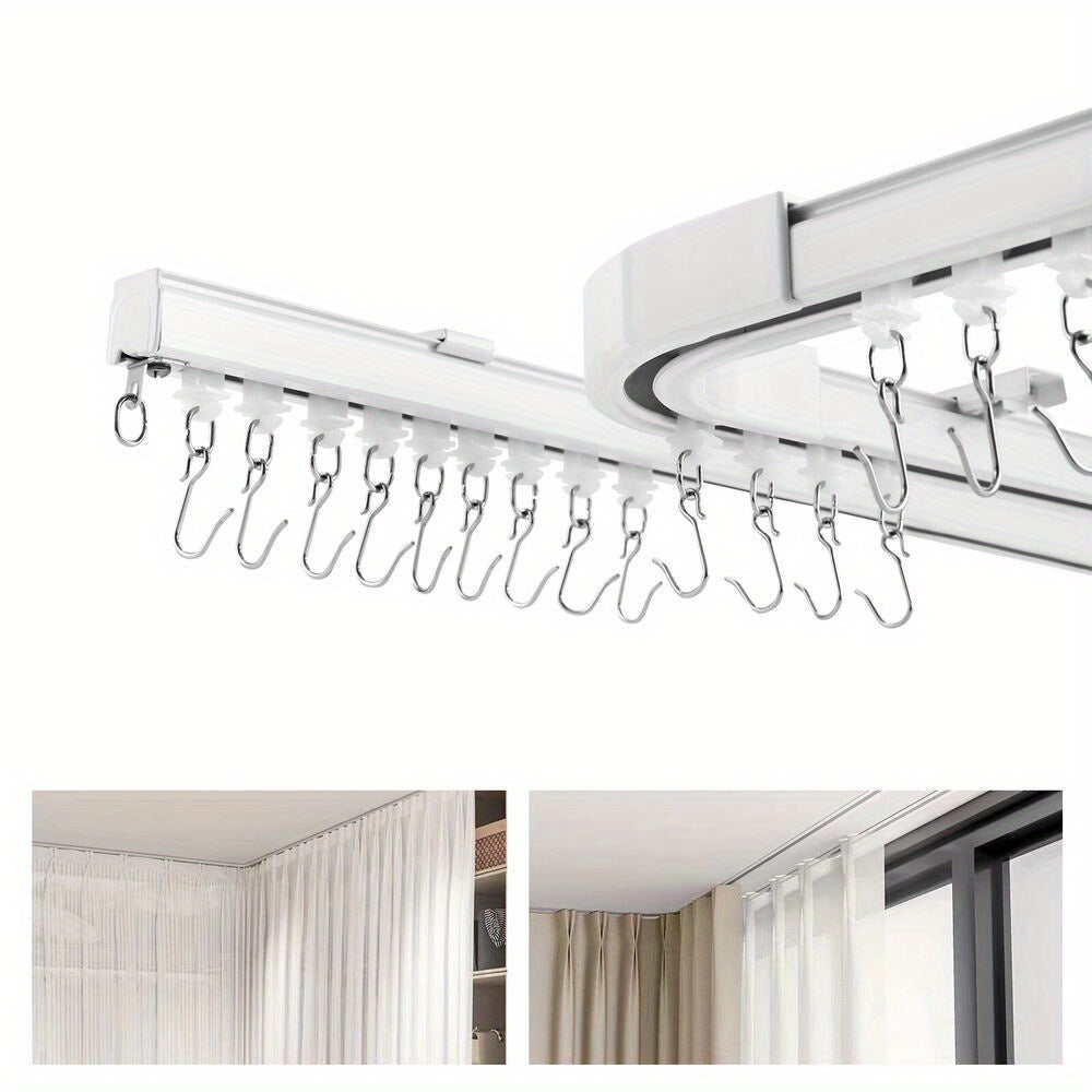 Room Divider Ceiling Curtain Track Set - 12-18ft Aluminum Alloy