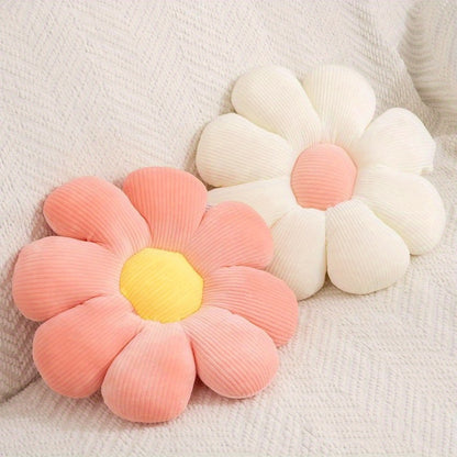 Flower-Shaped Throw Pillows - Cute Pink & White Decorative Cushions