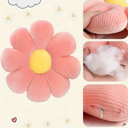 Flower-Shaped Throw Pillows - Cute Pink & White Decorative Cushions