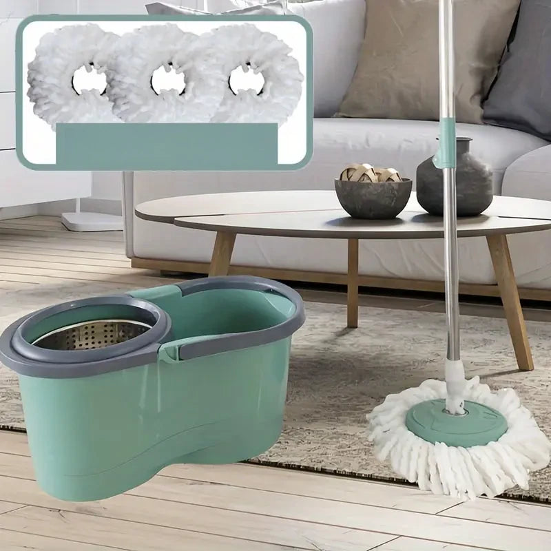 Super Absorbent Dual Power Mop - Wet/Dry Floor Cleaner for Tile & Wood