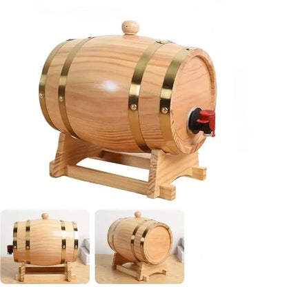 Oak Whiskey Barrel Dispenser - Wood Aging Barrel for Spirits & Wine