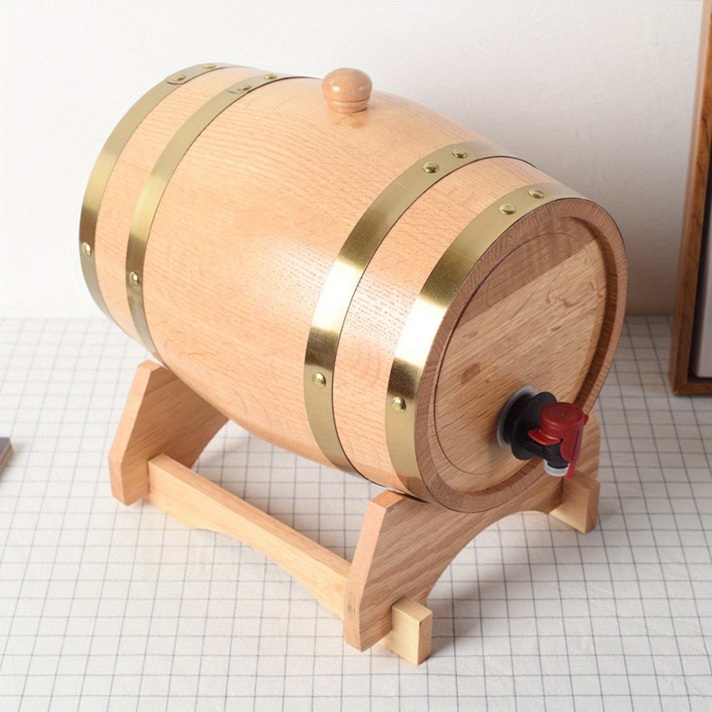 Oak Whiskey Barrel Dispenser - Wood Aging Barrel for Spirits & Wine