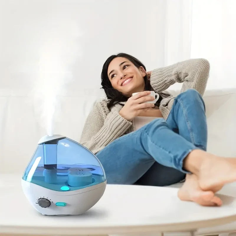 Whisper-Quiet Ultrasonic Humidifier with Nightlight & Auto Shut-Off