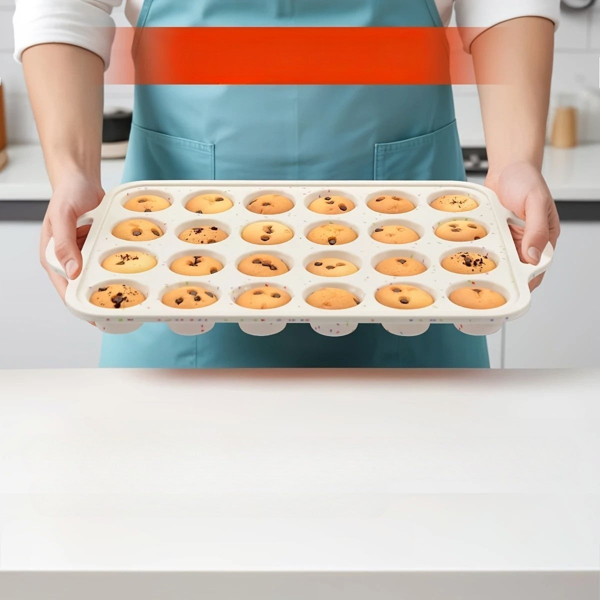 Colorful Silicone Mini Muffin Pan - 24-Cup Baking Tray