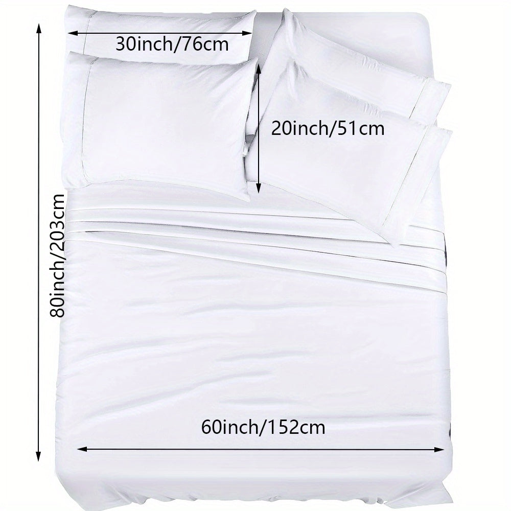 Luxury 4/6pcs Fitted Sheet Set - Soft, Stain Resistant Bedding