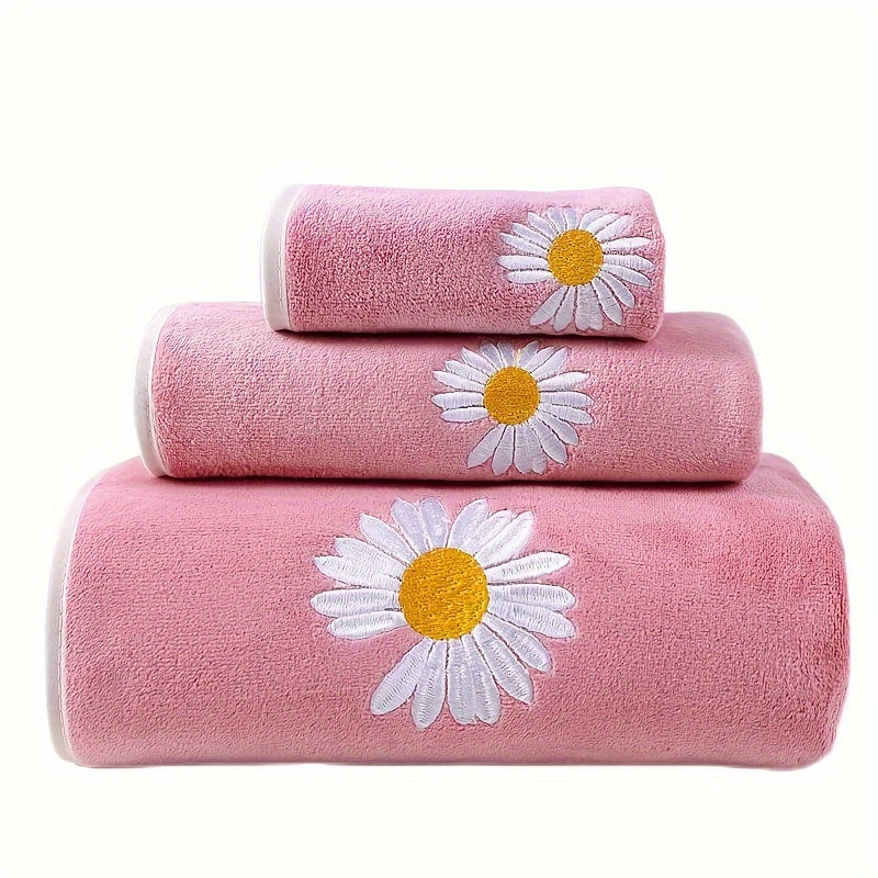 Soft Coral Velvet Towel Set - Absorbent Bath & Hand Towels