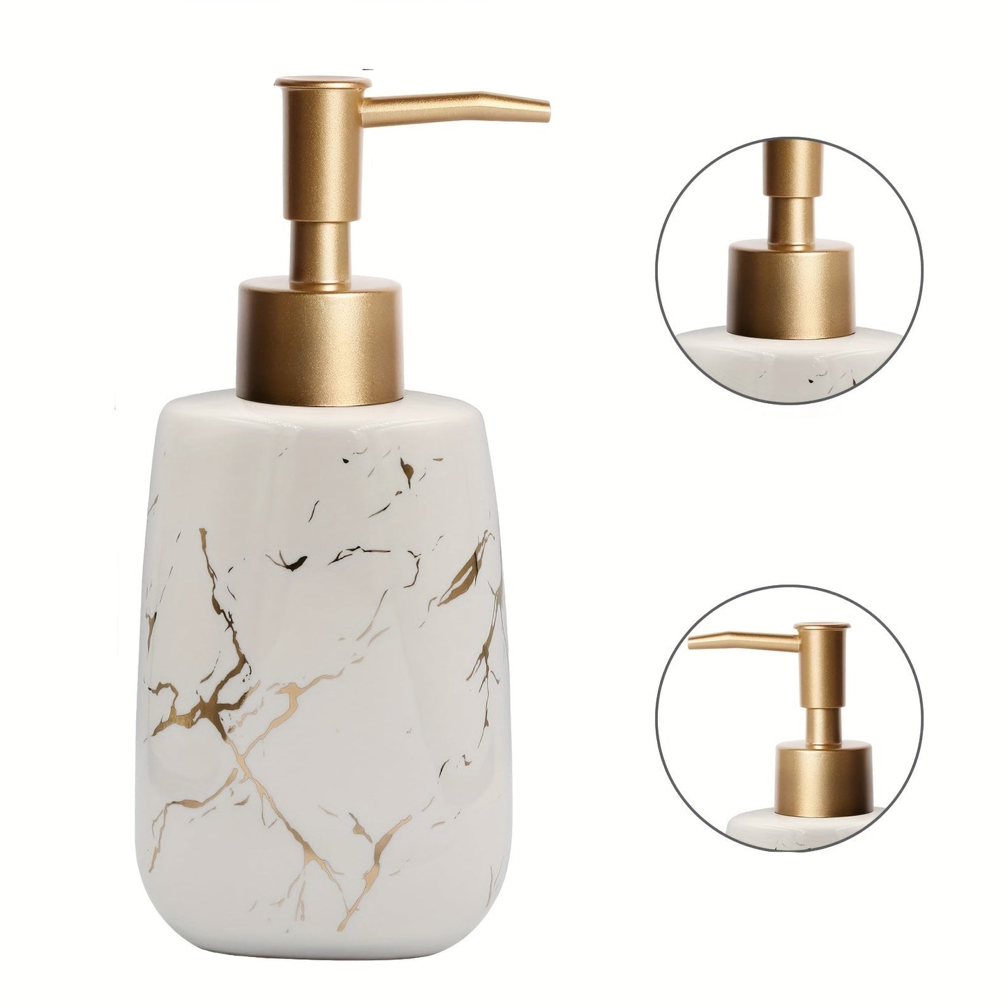 Elegant Marble Gold Pattern Ceramic Wash Set - 4 Pieces