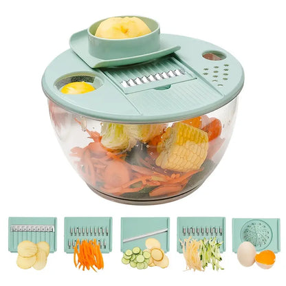 5.3QT Salad Spinner & Slicer – Vegetable Dryer, Grater & Mixing Bowl Set