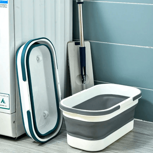 Foldable Portable Mop Bucket with Wheels - Versatile Laundry Basket