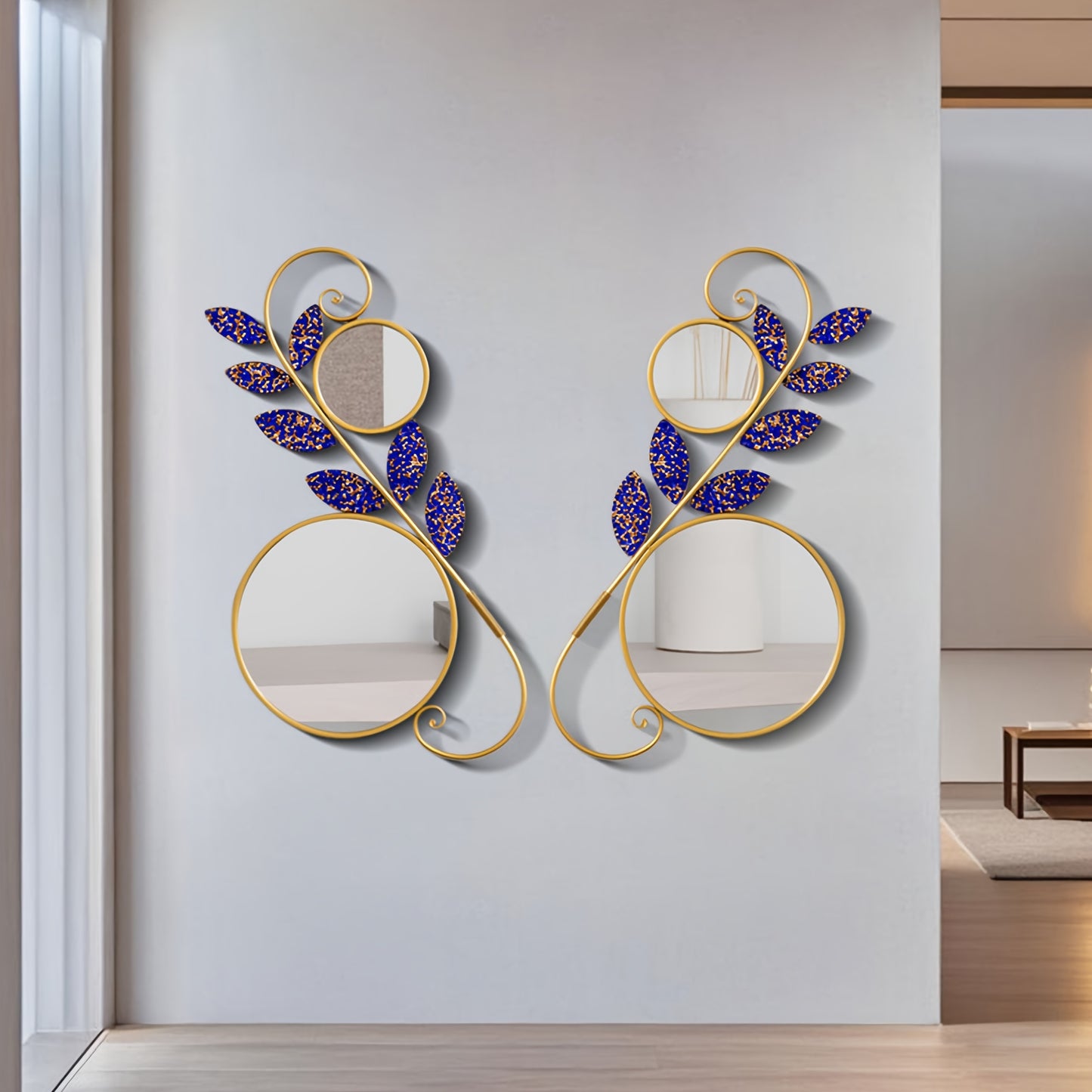 Elegant Metal Leaf Heart Wall Decor - Art Deco Style