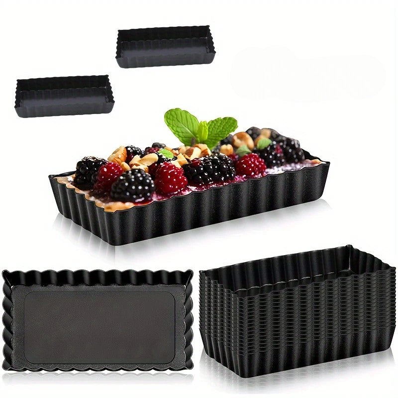 16-Piece Non-Stick Mini Tart Pan Set for Baking Desserts & Quiches