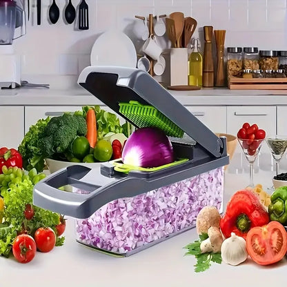 Multifunctional Vegetable Chopper – Electric Slicer with Interchangeable Blades