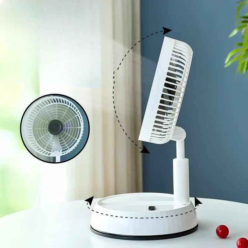 Portable Metal Floor Fan with Remote - Rechargeable & Oscillating