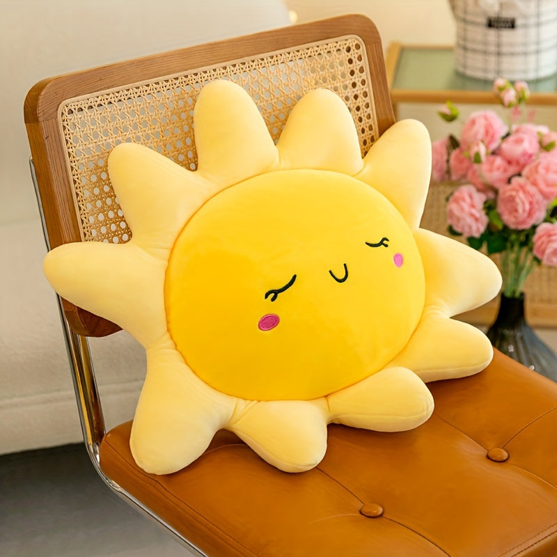 Sunflower-Shaped Floor Cushion - Soft Plush All-Season Pillow