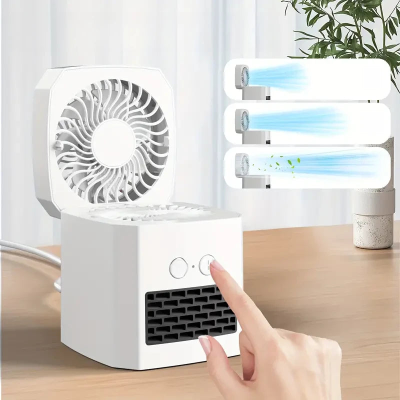 Compact Mini Air Cooler Fan & Heater - Ideal for Home & Office