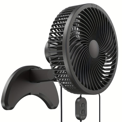 8-Inch USB Wall Fan - Quiet, 3-Speed, Oscillating for Home & Office