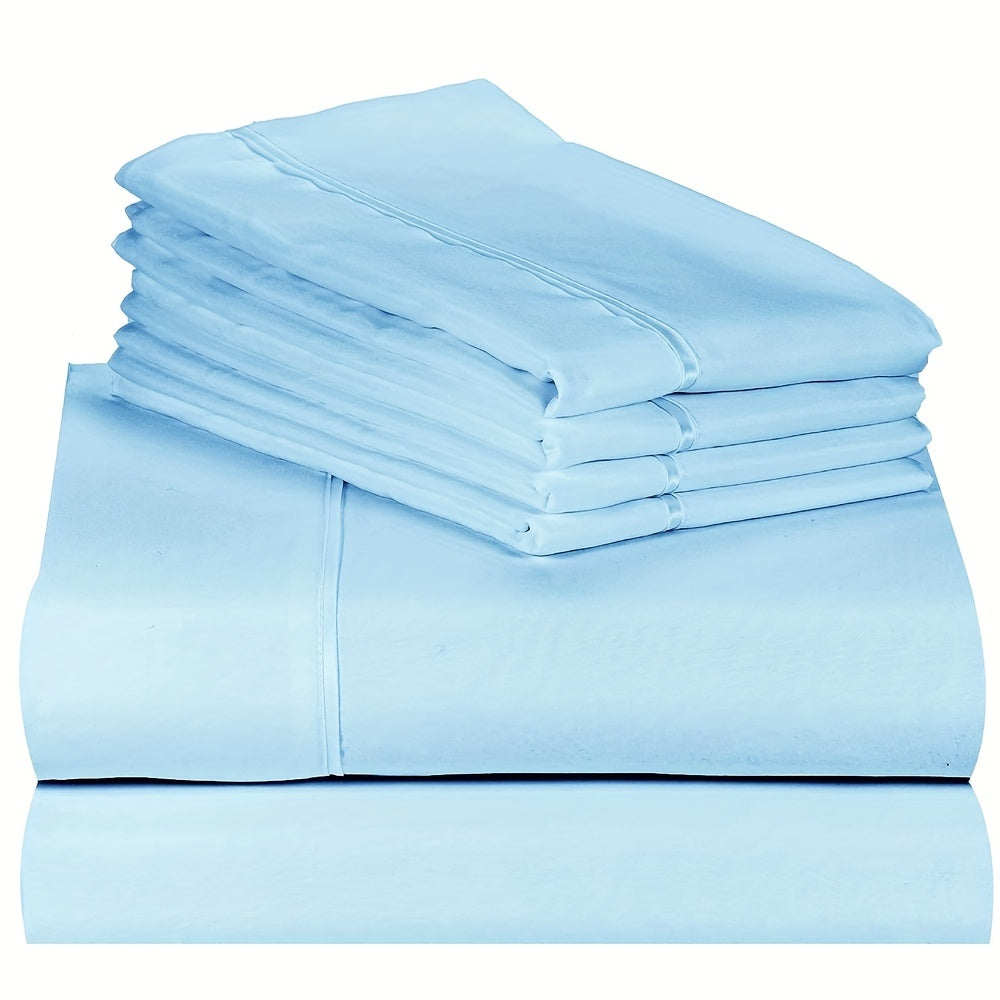 Luxury 4/6pcs Fitted Sheet Set - Soft, Stain Resistant Bedding