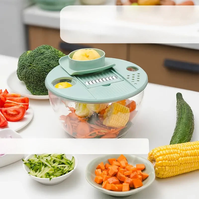 5.3QT Salad Spinner & Slicer – Vegetable Dryer, Grater & Mixing Bowl Set