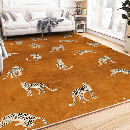 Luxurious Leopard Pattern Area Rug - Non-Slip, Easy Care Carpet