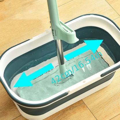 Foldable Portable Mop Bucket with Wheels - Versatile Laundry Basket