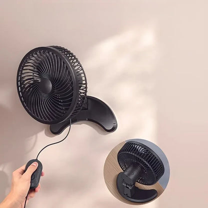 8-Inch USB Wall Fan - Quiet, 3-Speed, Oscillating for Home & Office