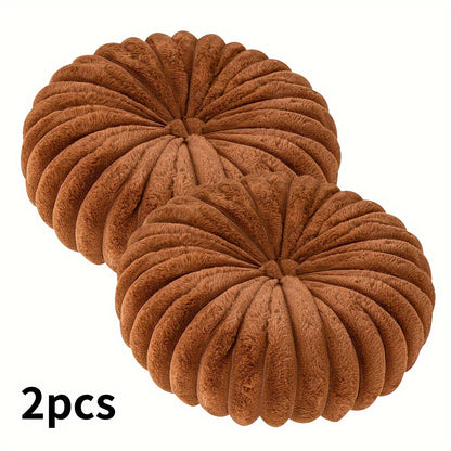 Cozy Soft Plush Round Throw Pillows - Modern Home Decor (2pcs)