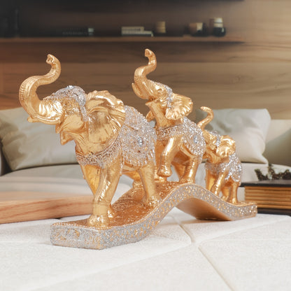 Tuoyuanjia Resin Elephant Figurines - Set of 3 for Home Decor