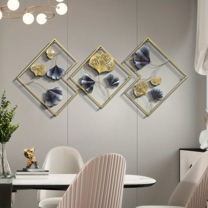 Ginkgo Metal Wall Art - Elegant 3pcs Decor for Home & Office