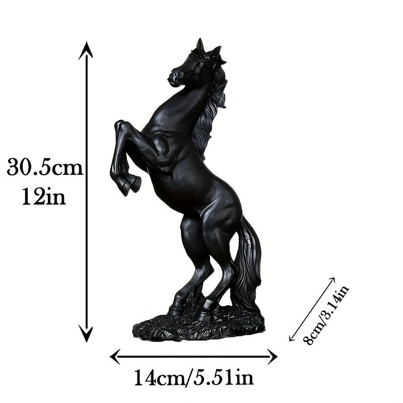 Elegant Black & Copper Resin Horse Statue for Home Decor