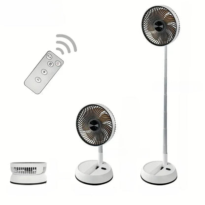 Portable Metal Floor Fan with Remote - Rechargeable & Oscillating