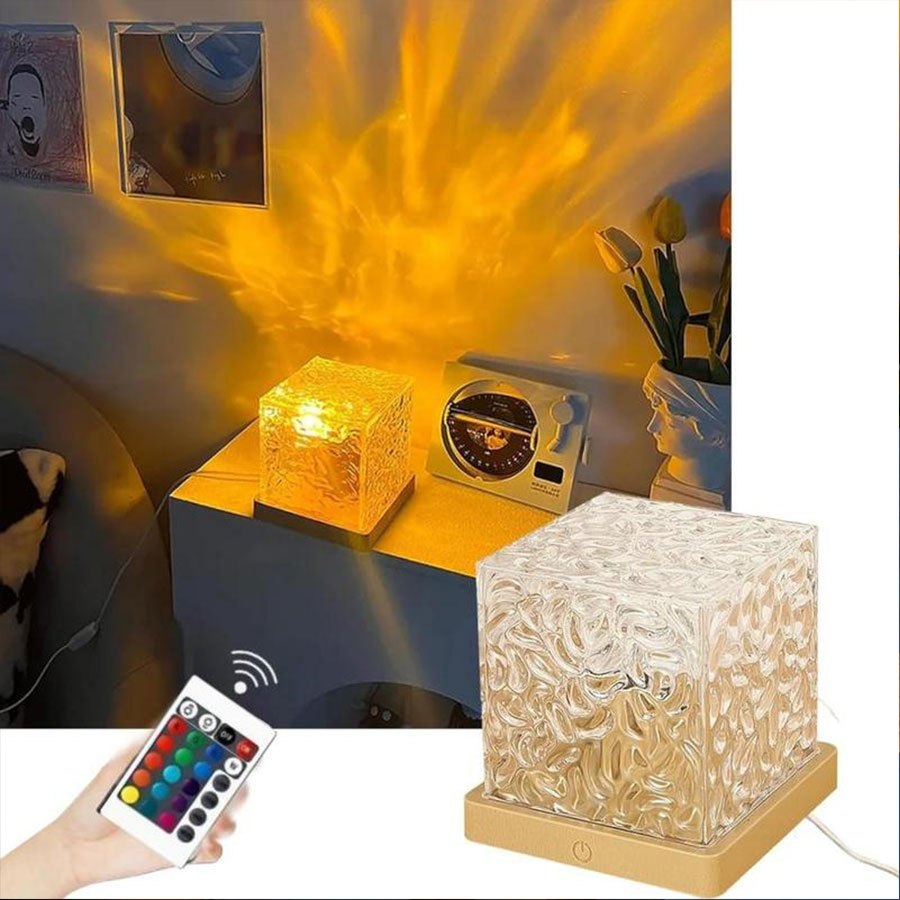 USB Rechargeable LED Water Ripple Night Light with Remote Control