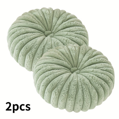 Cozy Soft Plush Round Throw Pillows - Modern Home Decor (2pcs)