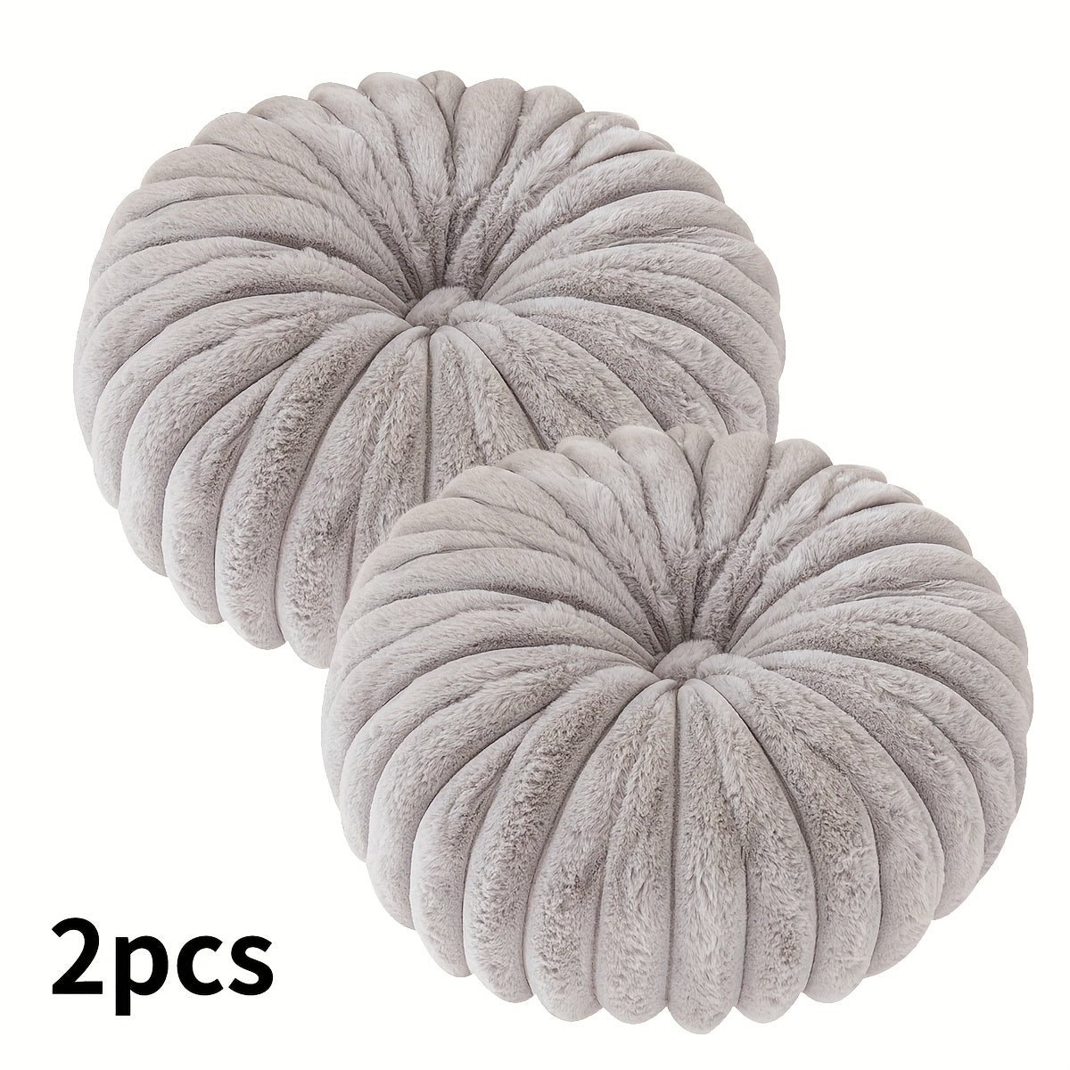 Cozy Soft Plush Round Throw Pillows - Modern Home Decor (2pcs)