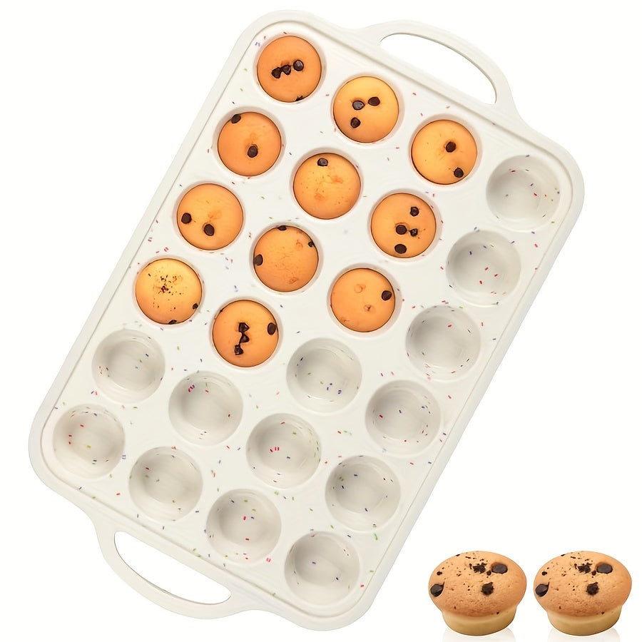 Colorful Silicone Mini Muffin Pan - 24-Cup Baking Tray