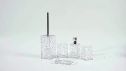 Transparent Acrylic Bathroom Accessory Set - 5-Piece Essentials