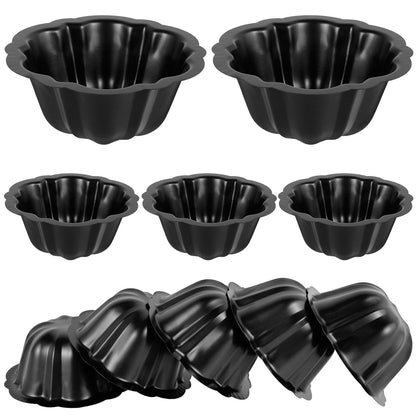 10pcs Non-Stick Carbon Steel Round Cake Pans for Mini Cakes