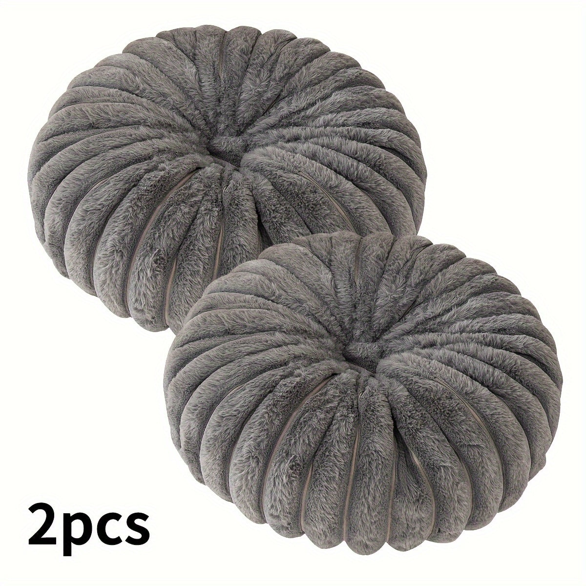 Cozy Soft Plush Round Throw Pillows - Modern Home Decor (2pcs)