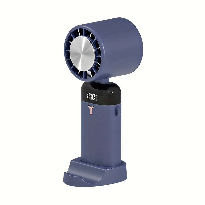 Portable Handheld Turbo Fan - USB Rechargeable, 3 Speeds, 180° Adjustable