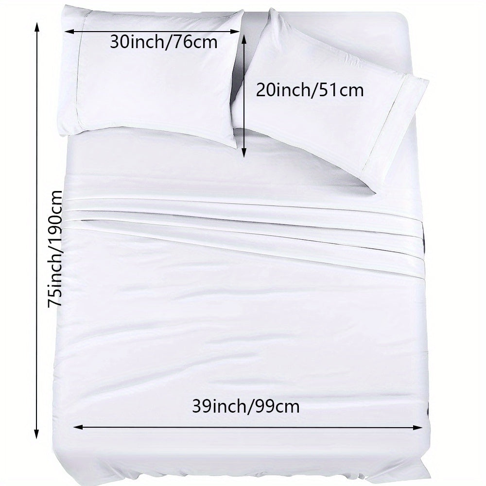 Luxury 4/6pcs Fitted Sheet Set - Soft, Stain Resistant Bedding