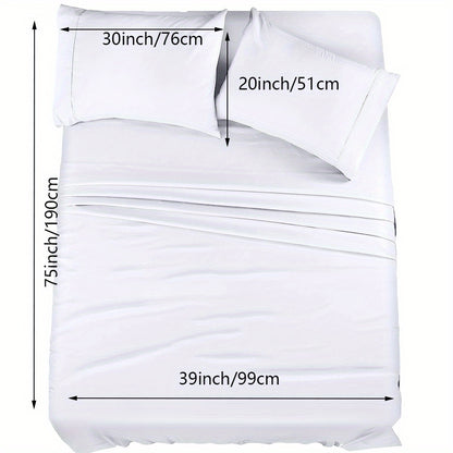 Luxury 4/6pcs Fitted Sheet Set - Soft, Stain Resistant Bedding